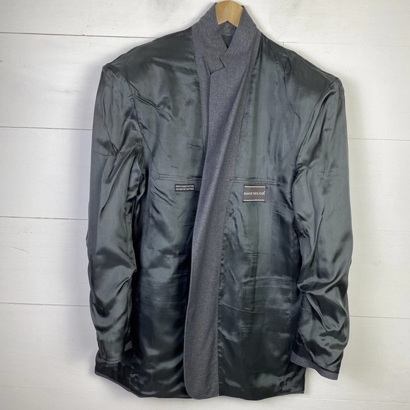 David Taylor Blazer Gray 46L Crested Gold Buttons Wool Blend Academia Regency - Picture 6 of 13